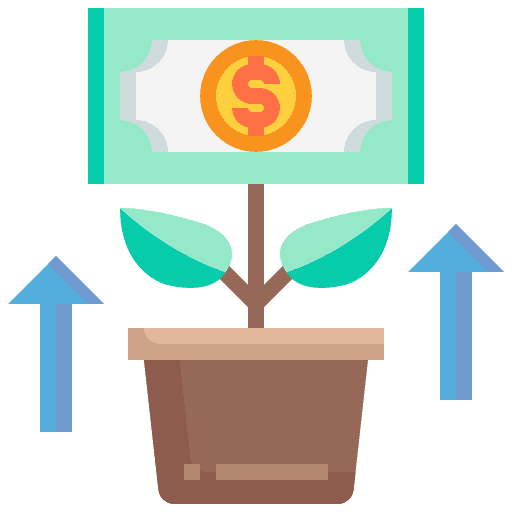 Investment money growth plant icon
