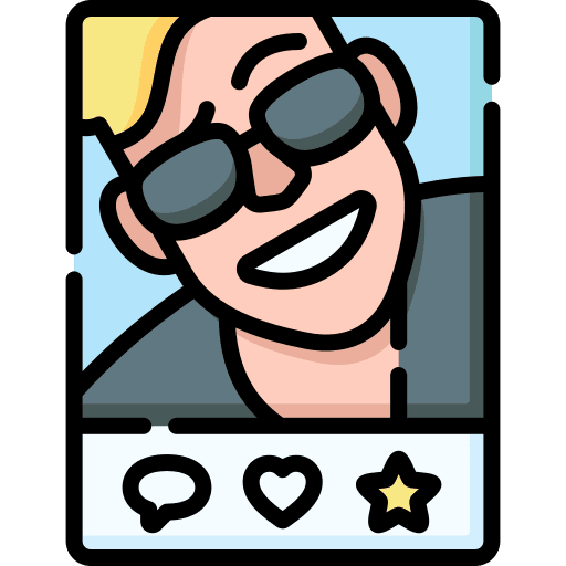 Influencer caucasian sunglasses influencer icon