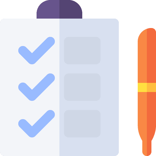 Checklist clipboard check mark pen icon