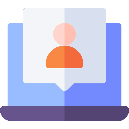 Video call user laptop communications icon