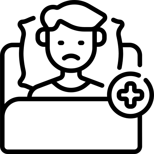 Patient sick man healthcare and medical icon