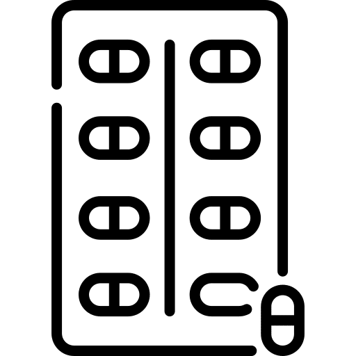 Pills medication capsule blister icon