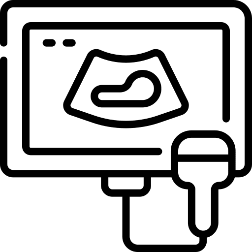 Ultrasound monitor fetus pregnancy icon