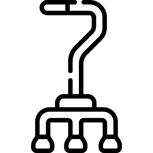 Walking stick inclusive elderly aid icon