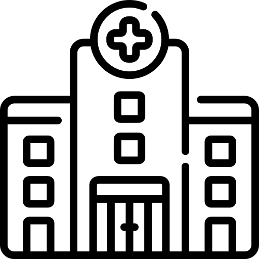 Hospital medical assistance healthcare and medical building icon