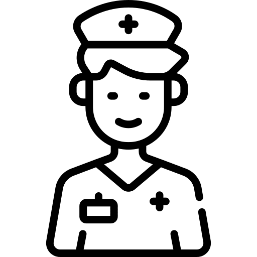 Nurse hospital short hair user icon