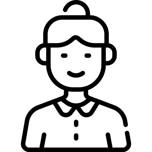 Old woman bun user avatar icon