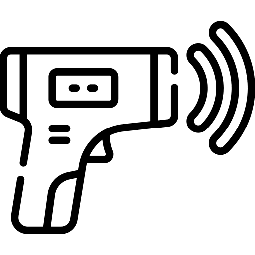 Thermometer gun fever digital electronics icon