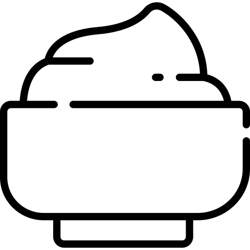 Mascarpone bowl italian food gastronomy icon