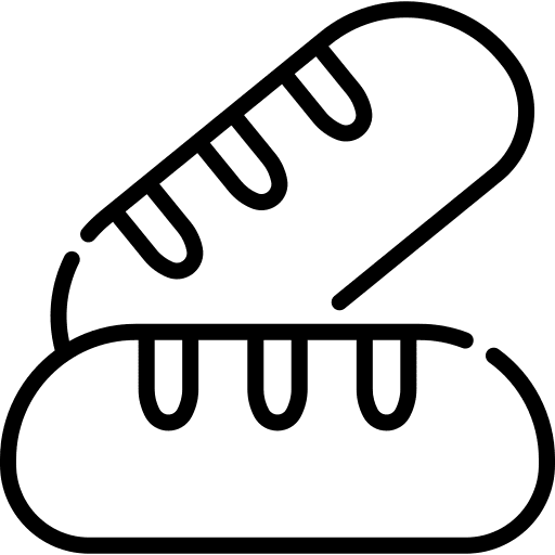 Bread food and restaurant bread bakery icon