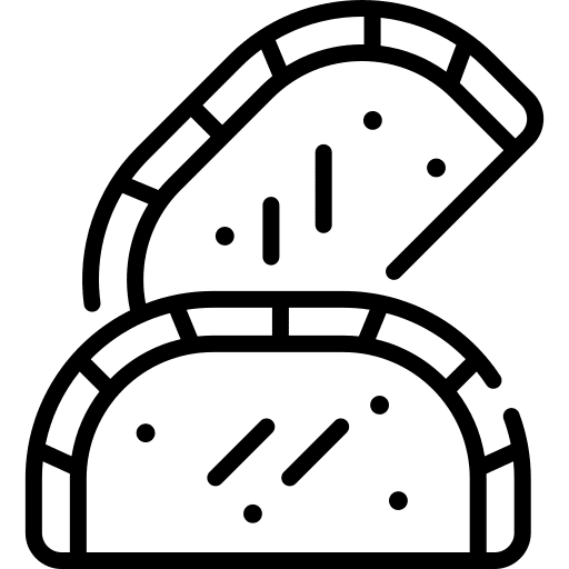 Calzone nutrition food and restaurant gastronomy icon