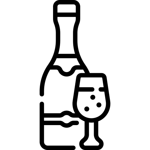 Champagne alcoholic bottle celebration icon