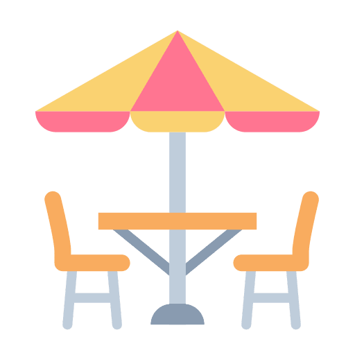 Terrace sun umbrella terrace restaurant icon