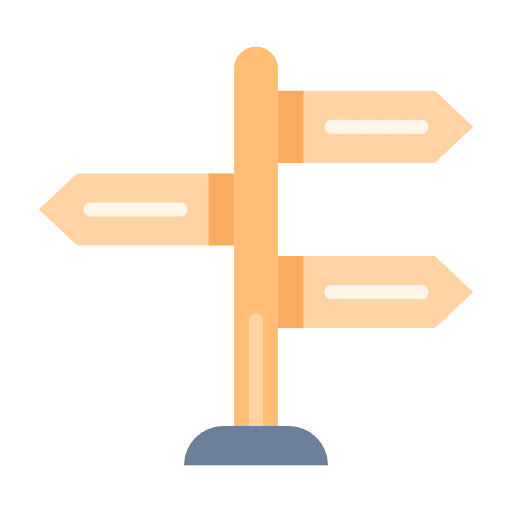 Direction guidance road sign directional sign icon