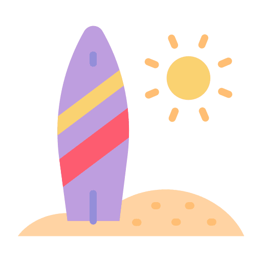 Surfboard surfing sun surfboard icon