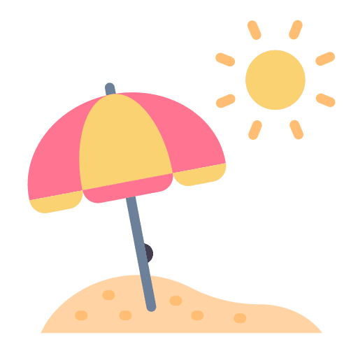 Umbrella summer vacation beach icon