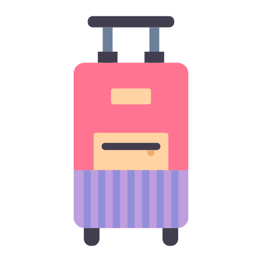 Suitcase trip baggage travelling icon