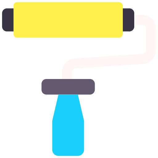 Paint roller tools and utensils improvement roller icon