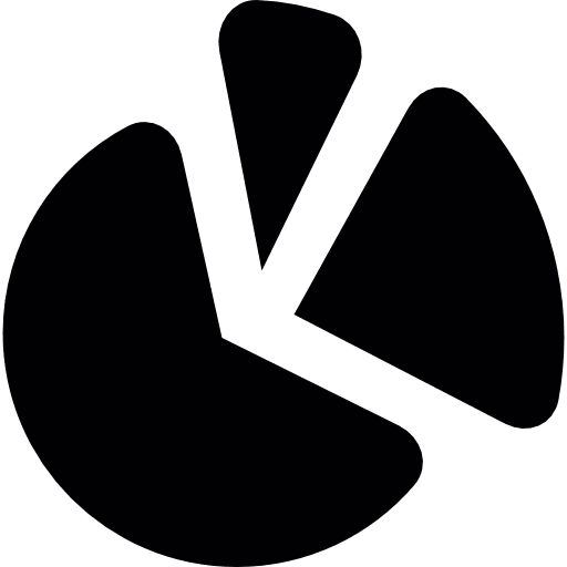 Pie chart partition statistics graphic commerce icon