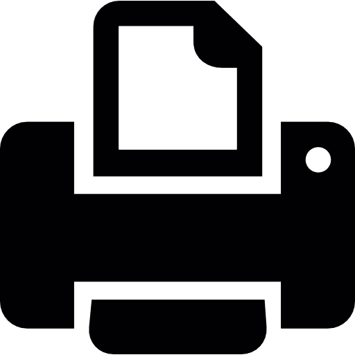 Printer with paper document printer computer printer icon