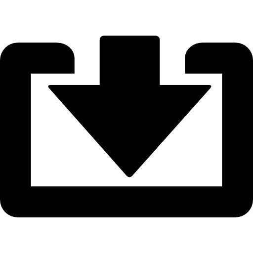 Down arrows inside an open rectangle downloads down arrows downloading icon
