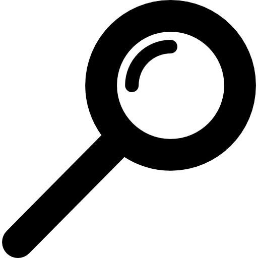 Magnifying glass with long handle zoom education detective icon