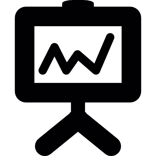 Presentation screen graphs charts graph icon