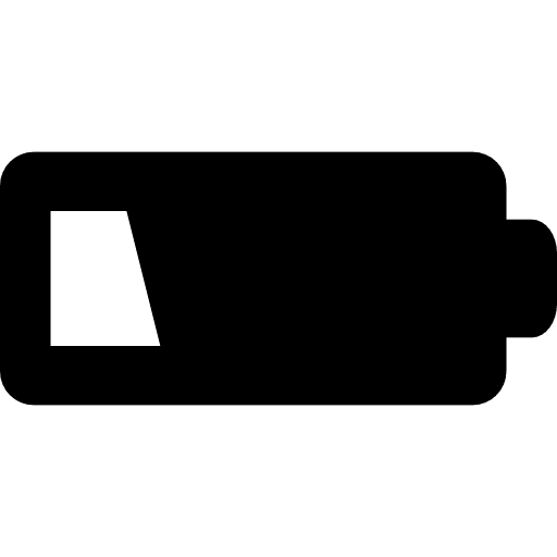 Low battery status interface charging batteries icon