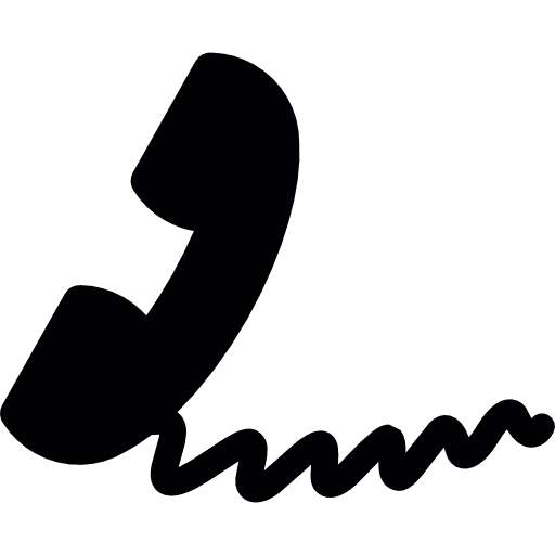 Phone auricular with cable tools and utensils phone call telephone call icon