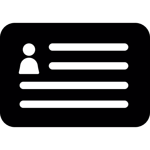 Identification card with picture identifier contact information cards icon