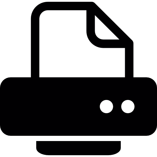 Blank paper and printer printing folded paper technology icon