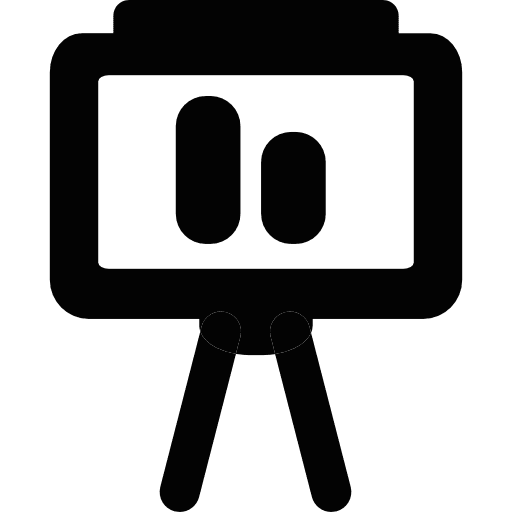 Small presentation board chart boards business icon