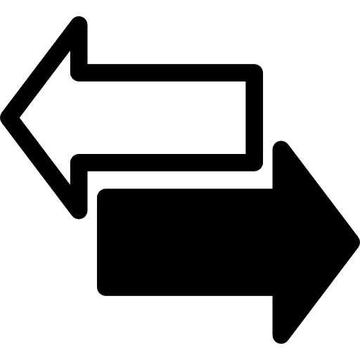 Two opposite arrows couple double sided arrow right and left icon