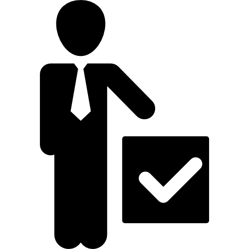 People check startup icons mark happy client icon