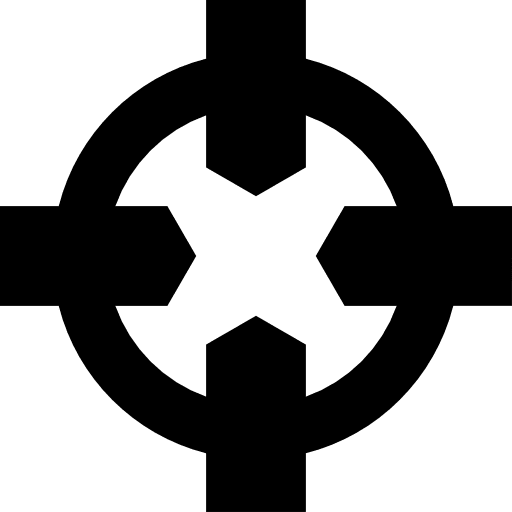 Four arrows pointing the center of a circle center pointing four icon