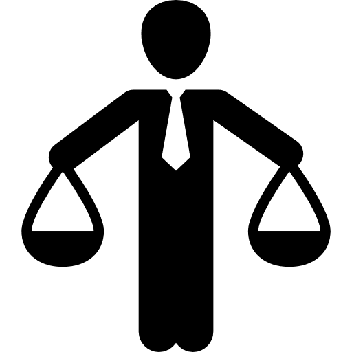 Human balanced scale of a businessman principle balance balanced icon