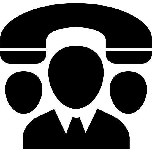 People connected by phone communication symbol person auricular icon