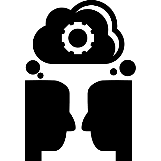 People communication by internet mind cloud communication icon