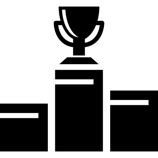 Trophy cup on lectern of podium podium trophy cup icon