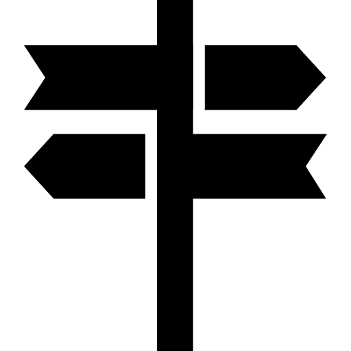 Directional arrows signals pole direction directional signal icon