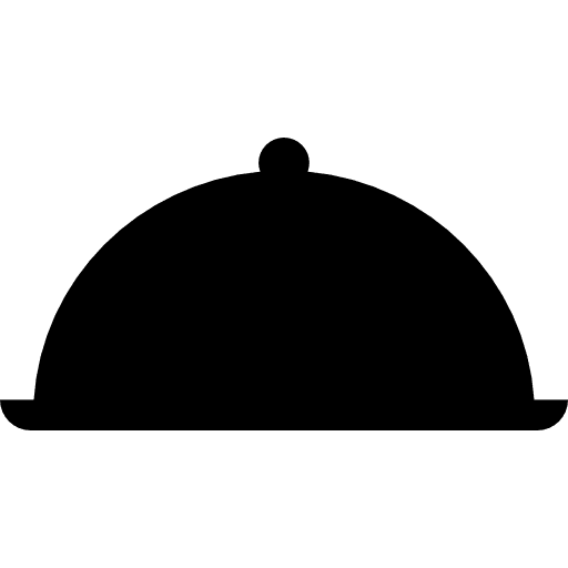 Food covered tray silhouette covered black shape icon