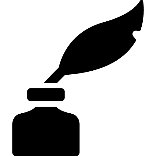 Quill and ink education ink write icon