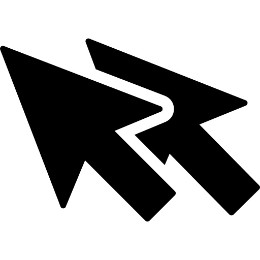 Two pointers interface arrow pointer icon