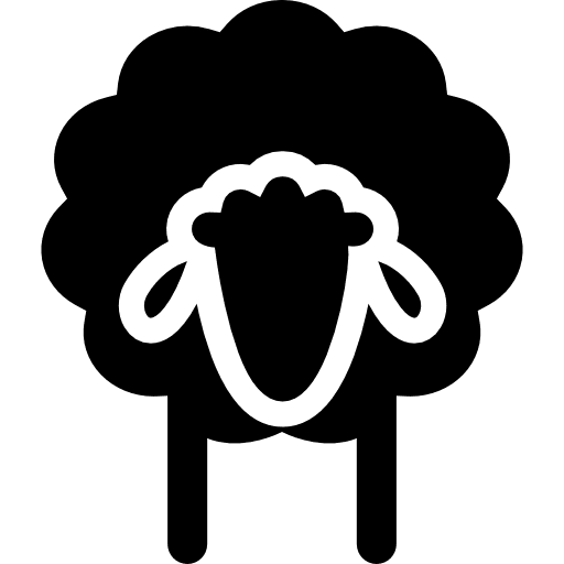 Sheep front view lamb animals farm icon