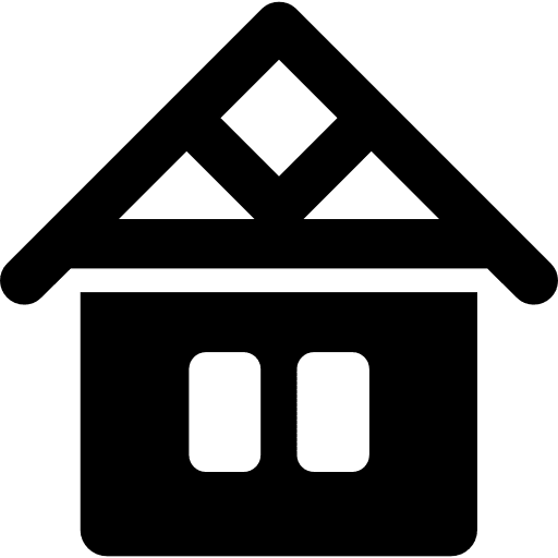 House with wooden roof home house buildings icon