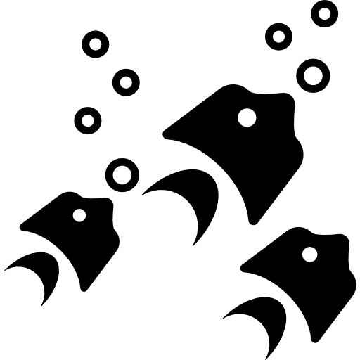 Fishes in the ocean life fishes bubbles icon