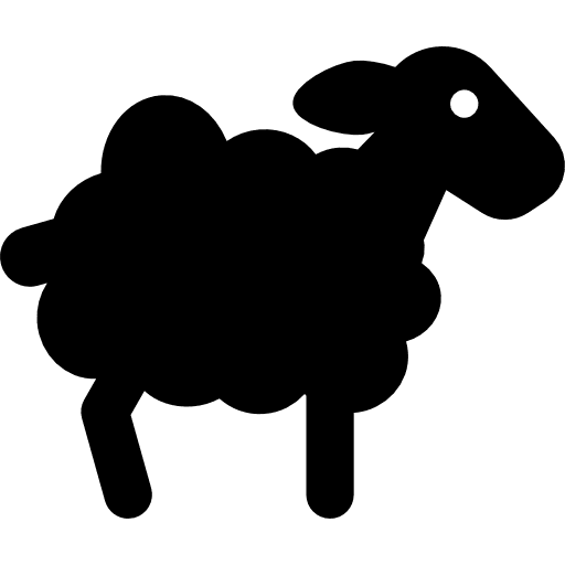 Lamb side view farm wool sheep icon