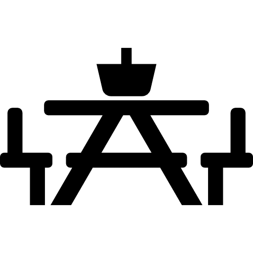 Picnic table with basket outdoor meal outdoor meal icon