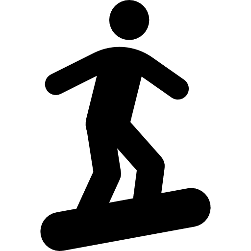 Stick figure on snowboard snow sports winter sports icon