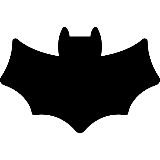 Bat signs scary trick or treat icon